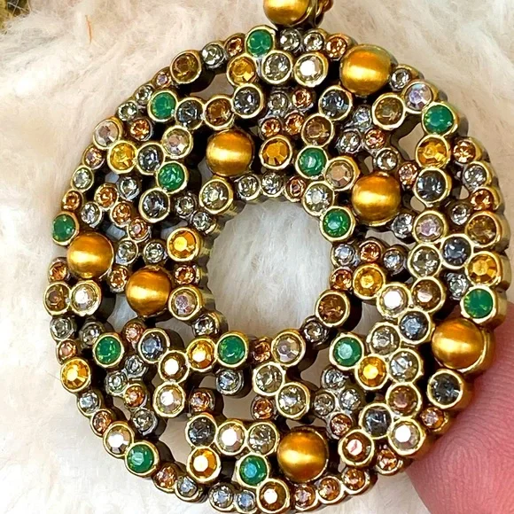 Brighton CRYSTAL PALACE Green/Gold/Crystal Necklace Bracelet Earrings set